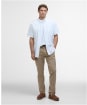Men's Barbour Nelson Short Sleeve Linen Blend Regular Fit Shirt - White