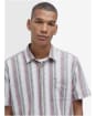Men's Barbour Lipton Striped Short Sleeve Relaxed Fit Shirt - Whisper White
