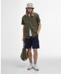 Men's Barbour Holywell Poplin Short Sleeve Relaxed Fit Shirt - Light Sage
