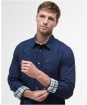 Men's Barbour Irvine Textured Tailored Shirt - Navy