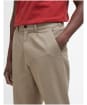 Men's Barbour Washed Stretch Twill Relaxed Fit Trouser - Washed Stone