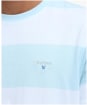 Men's Barbour Whalton Stripe Short Sleeve Cotton T-Shirt - Pale Sky
