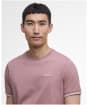 Men's Barbour International Philip Tipped Cuff Cotton T-Shirt - Vintage Pink