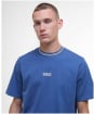 Men's Barbour International Central Logo Tipped T-Shirt - North Sea Blue