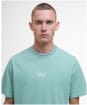 Men's Barbour International Central Logo Tipped T-Shirt - Granite Green