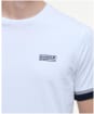 Men's Barbour International Deep Cuff Evan Tipped T-Shirt - White