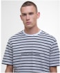 Men's Barbour International Micro Stripe Logo T-Shirt - White