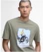 Men's Barbour International Coster Steve McQueen Graphic T-Shirt - Bleached Olive