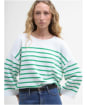 Women's Barbour Kayleigh Knitted Jumper - CLOUD/KELLY GREE
