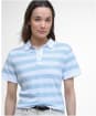 Women's Barbour Ashbourne Stripe Polo Top - BREEZE BLUE/WHIT