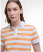 Women's Barbour Ashbourne Stripe Polo Top - PAPAYA/WHITE