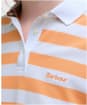 Women's Barbour Ashbourne Stripe Polo Top - PAPAYA/WHITE