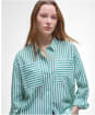 Women's Barbour Nicola Shirt - WHITE/KELLY GREE