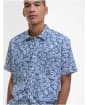 Men's Barbour Jackstone Regular Short Sleeve Printed Summer Shirt - Dark Denim