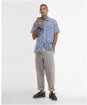 Men's Barbour Jackstone Regular Short Sleeve Printed Summer Shirt - Dark Denim