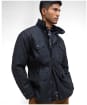 Men's Barbour Sapper Waxed Jacket - Black / Classic Tartan