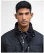 Men's Barbour Sapper Waxed Jacket - Black / Classic Tartan