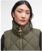 Women's Barbour Bernice Puffer Gilet - Olive / Ancient Tartan