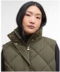 Women's Barbour Becky Puffer Gilet - Olive / Ancient Tartan