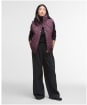 Women's Barbour Becky Puffer Gilet - Blak Cherry / Dark Brown / Muted Tartan