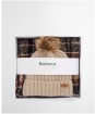 Barbour Saltburn Beanie & Tartan Scarf Set - Gardenia Tartan