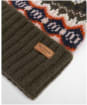 Women's Barbour Helen Fair Isle Beanie Hat - Olive