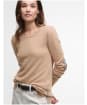 Women’s Barbour Pendle Crew Knit Sweater - Pale Camel / Hessian