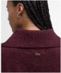 Women's Barbour Lavensdale Half Zip Knitted Jumper - Black Cherry