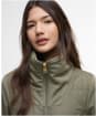 Women's Barbour International Kya Quilted Sweater Jacket - Dusky Khaki
