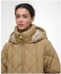 Women's Barbour Kirkton Puffer Jacket - Military Brown / Ancient Tartan