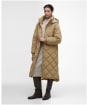 Women's Barbour Kirkton Puffer Jacket - Military Brown / Ancient Tartan