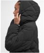 Women's Barbour Kirkton Puffer Jacket - Black / Classic Tartan