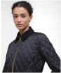 Women's Barbour Fitted Beadnell Quilted Jacket - Black / Classic Tartan