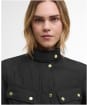 Women's Barbour International Halsey Quilted Jacket - BLACK/DUSKY KHAK