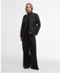 Women's Barbour International Halsey Quilted Jacket - BLACK/DUSKY KHAK