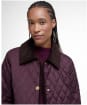 Women's Barbour Marla Quilted Jacket - Blak Cherry / Dark Brown / Muted Tartan