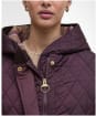 Women's Barbour Hilary Quilted Jacket - Blak Cherry / Dark Brown / Muted Tartan