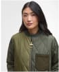 Women's Barbour Leonie Quilted Jacket - OLIVE/DARK MOSS/