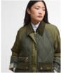 Women's Barbour Martha Quilted Jacket - OLIVE/DK MOSS/AN