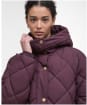 Women's Barbour Kailyn Puffer Jacket - Blak Cherry / Dark Brown / Muted Tartan