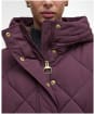 Women's Barbour Kailyn Puffer Jacket - Blak Cherry / Dark Brown / Muted Tartan