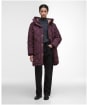 Women's Barbour Kailyn Puffer Jacket - Blak Cherry / Dark Brown / Muted Tartan