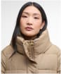 Women's Barbour Freya Puffer Jacket - Military Brown / Hollyhock