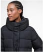Women's Barbour Freya Puffer Jacket - Black / Onyx Tartan