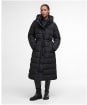Women's Barbour Freya Puffer Jacket - Black / Onyx Tartan