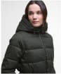 Women's Barbour Begonia Puffer Jacket - Olive / Classic Tartan