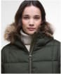Women's Barbour Marjoram Puffer Jacket - Olive / Classic Tartan
