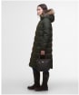 Women's Barbour Marjoram Puffer Jacket - Olive / Classic Tartan