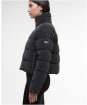 Women's Barbour International Hudson Faux Velvet Puffer Jacket - Black