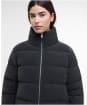 Women's Barbour International Hudson Faux Velvet Puffer Jacket - Black